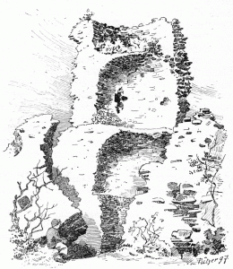 Skizze des Bergfrieds von Friedrich Pützer 1897